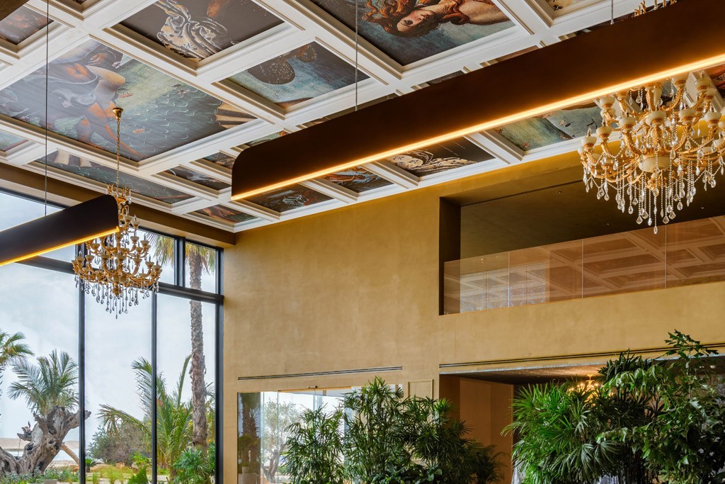 Unique architecture and gardens at Portofino Hotel World Islands Dubai