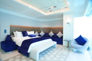 Underwater bedroom inside Dubai Floating Villa